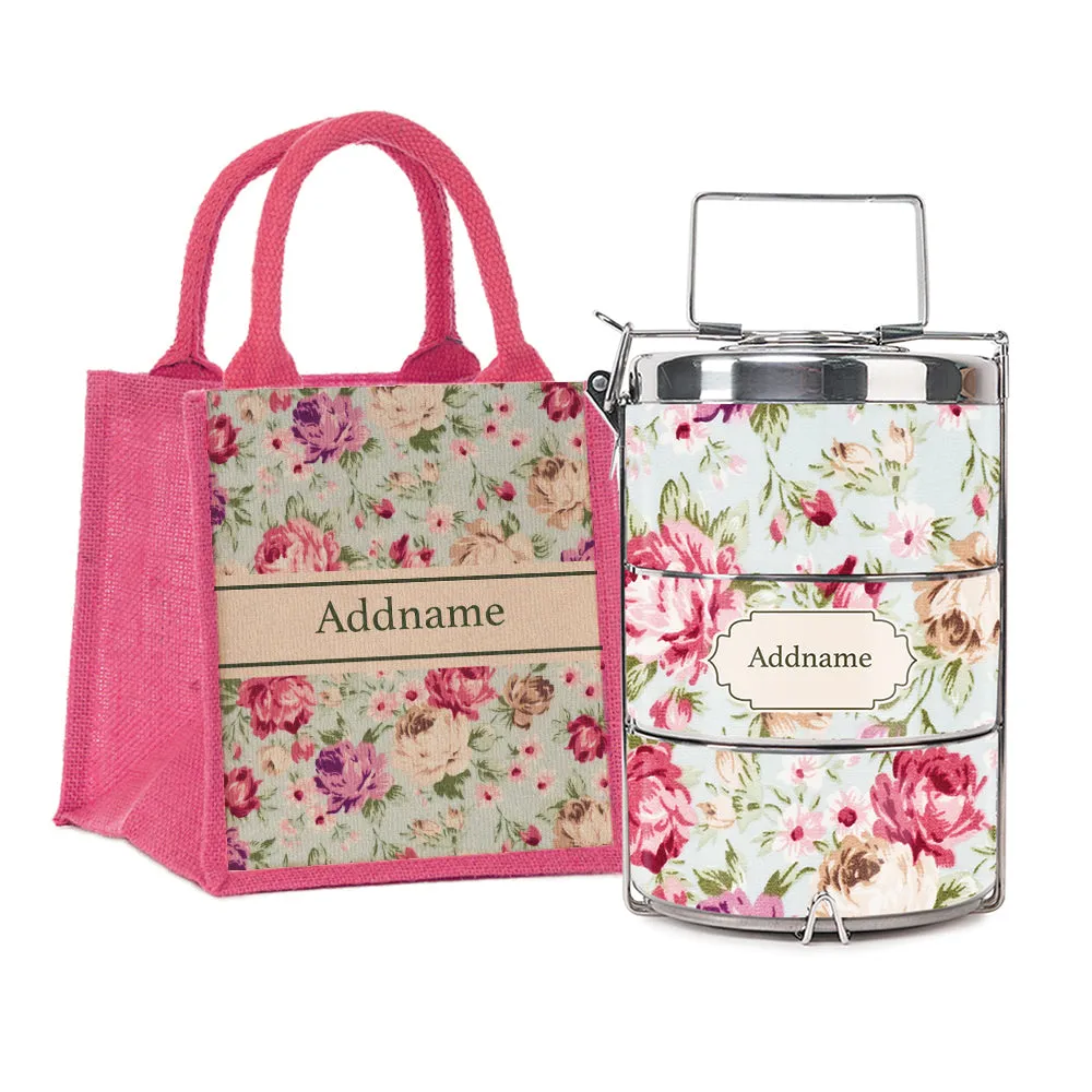 Flora Design Standard Medium 14cm Tiffin Carrier [FREE Custom Add Name]