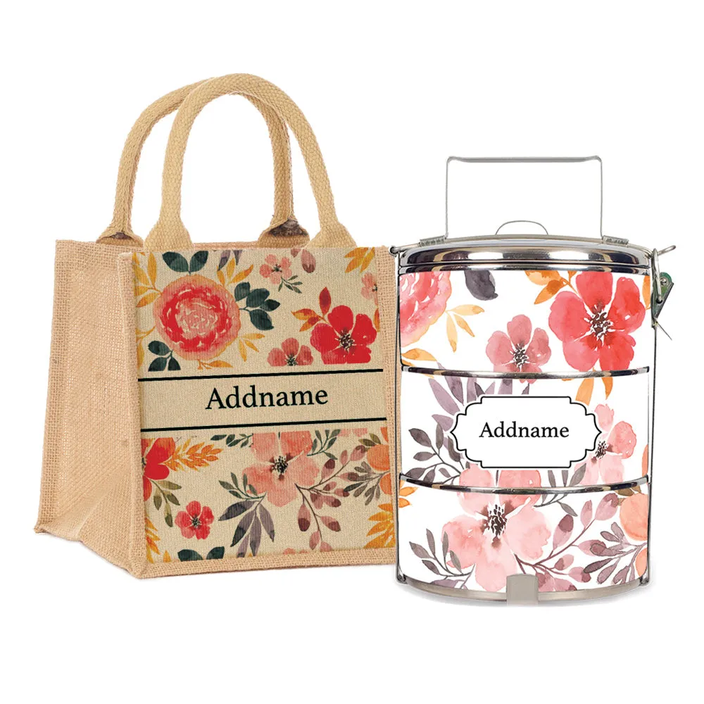 Flora Design Standard Medium 14cm Tiffin Carrier [FREE Custom Add Name]