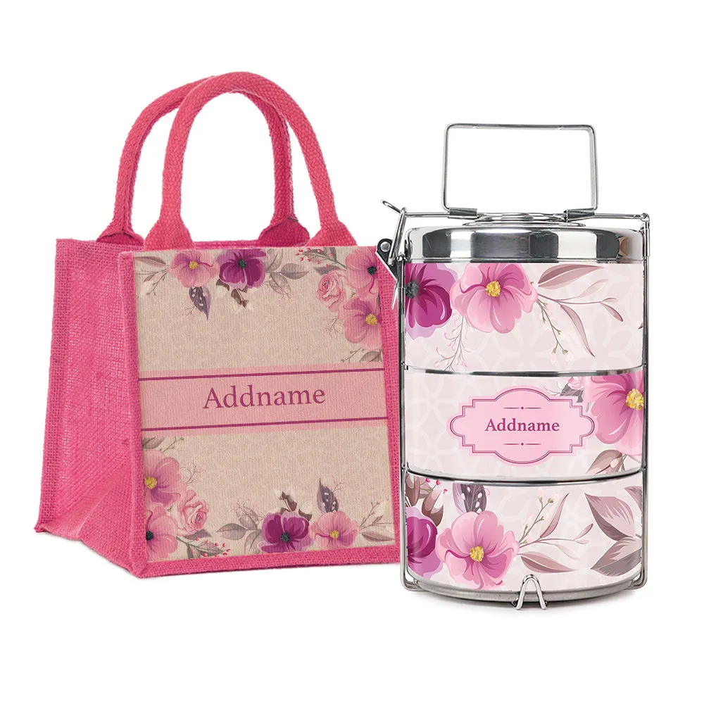Flora Design Standard Medium 14cm Tiffin Carrier [FREE Custom Add Name]