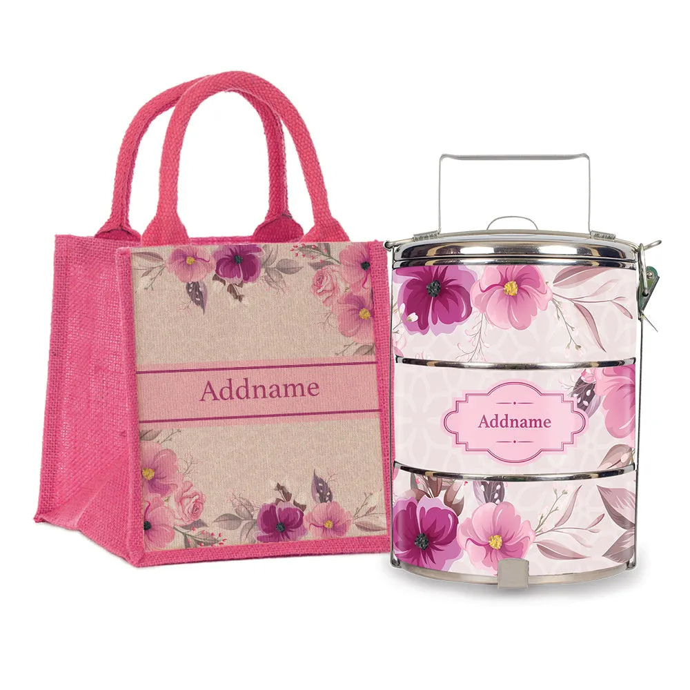 Flora Design Standard Medium 14cm Tiffin Carrier [FREE Custom Add Name]