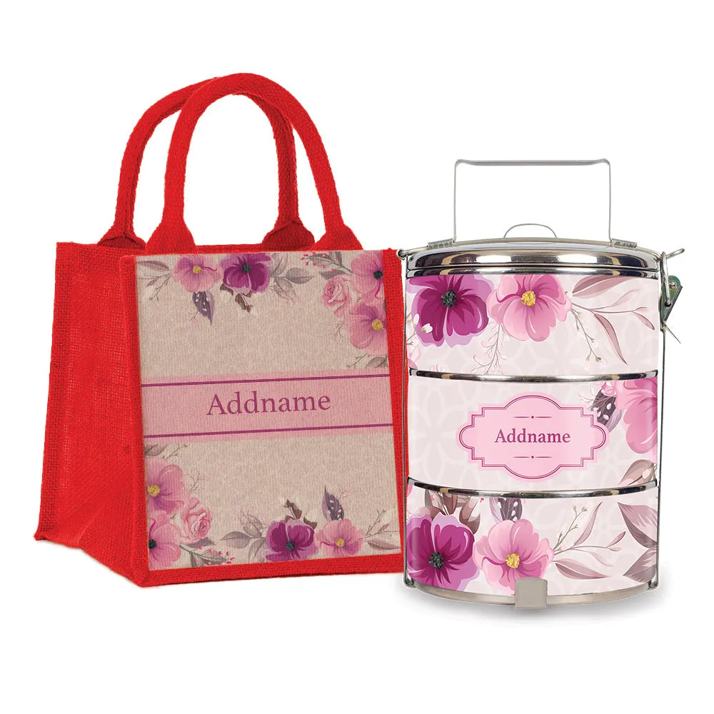 Flora Design Standard Medium 14cm Tiffin Carrier [FREE Custom Add Name]
