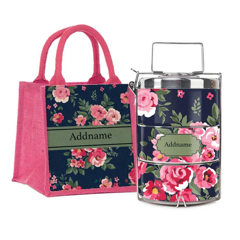 Flora Design Standard Medium 14cm Tiffin Carrier [FREE Custom Add Name]