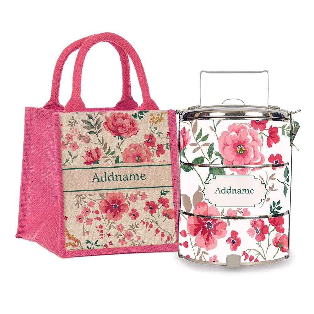 Flora Design Standard Medium 14cm Tiffin Carrier [FREE Custom Add Name]