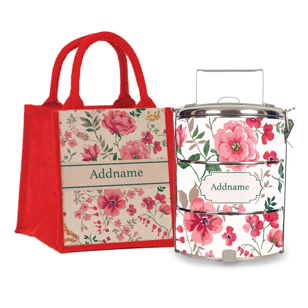 Flora Design Standard Medium 14cm Tiffin Carrier [FREE Custom Add Name]