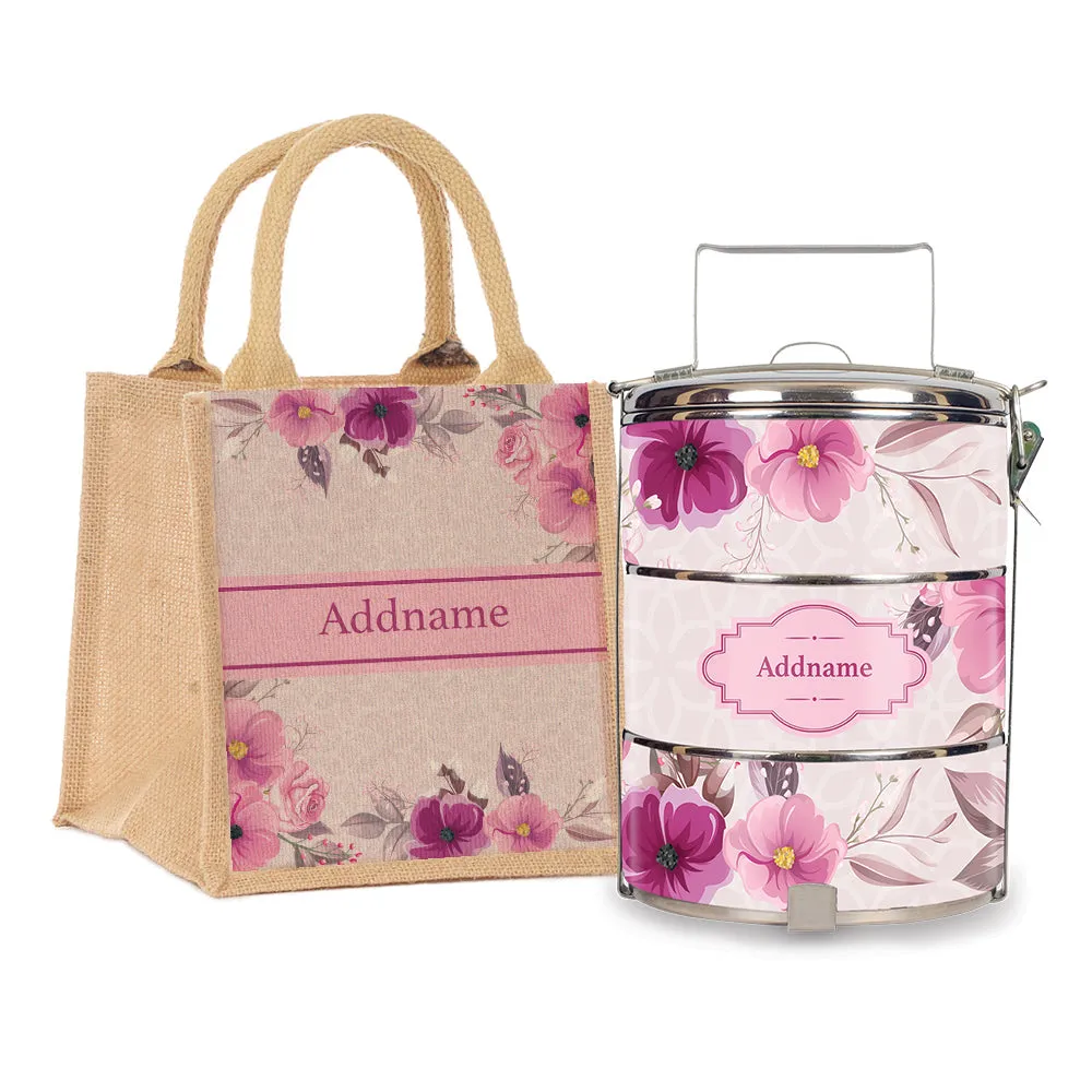 Flora Design Standard Medium 14cm Tiffin Carrier [FREE Custom Add Name]