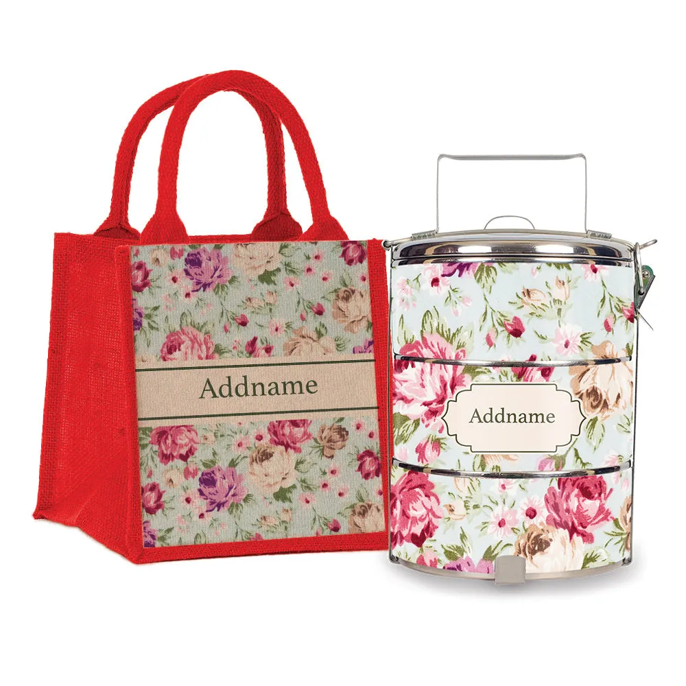 Flora Design Standard Medium 14cm Tiffin Carrier [FREE Custom Add Name]