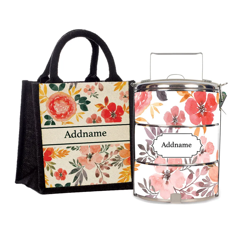 Flora Design Standard Medium 14cm Tiffin Carrier [FREE Custom Add Name]