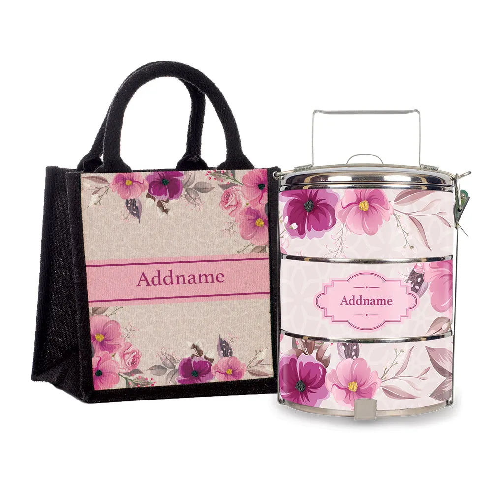 Flora Design Standard Medium 14cm Tiffin Carrier [FREE Custom Add Name]