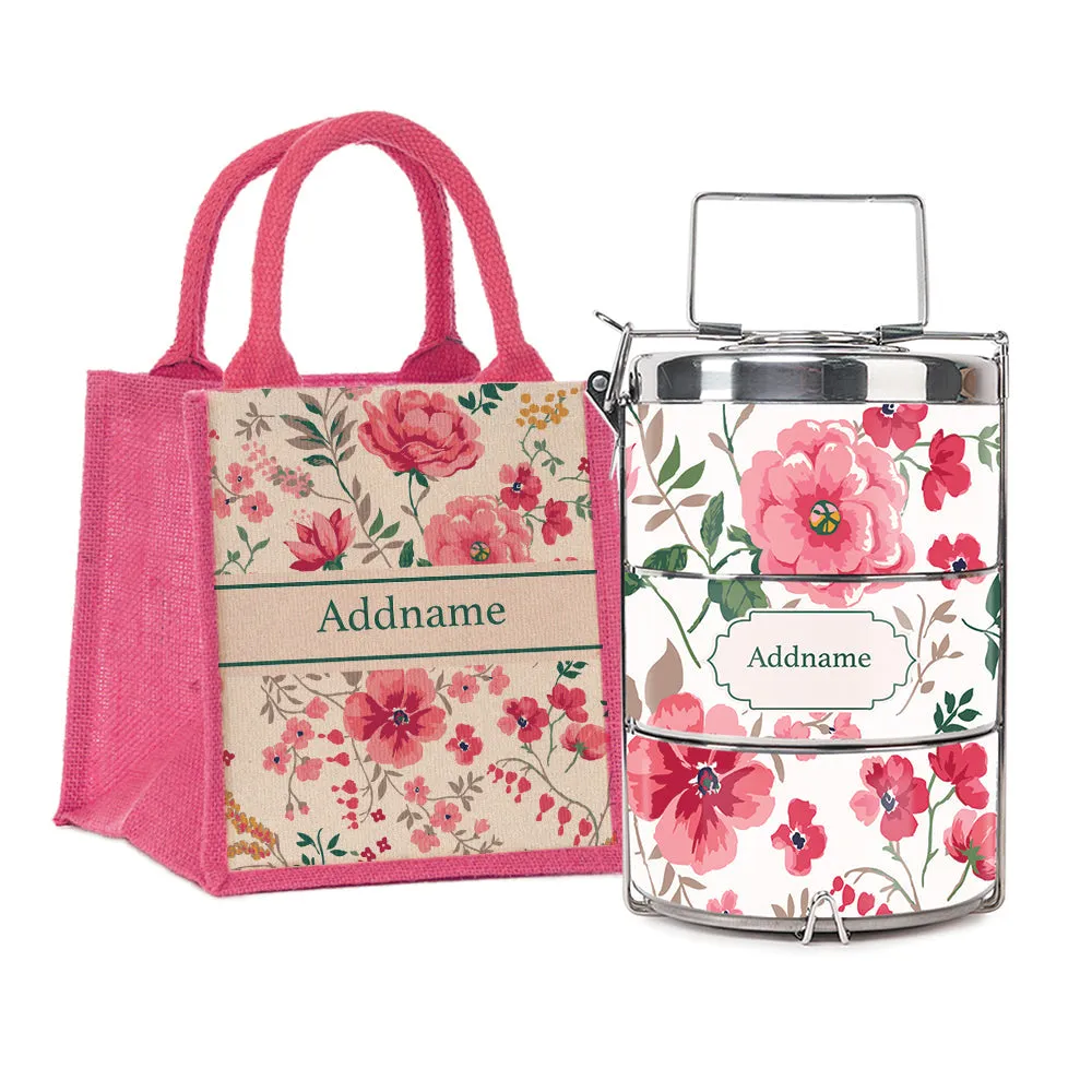 Flora Design Standard Medium 14cm Tiffin Carrier [FREE Custom Add Name]