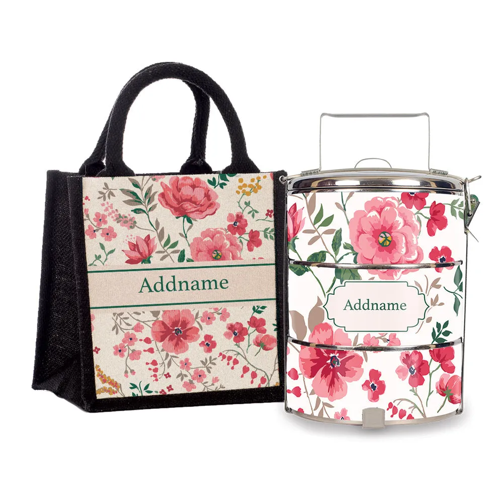 Flora Design Standard Medium 14cm Tiffin Carrier [FREE Custom Add Name]