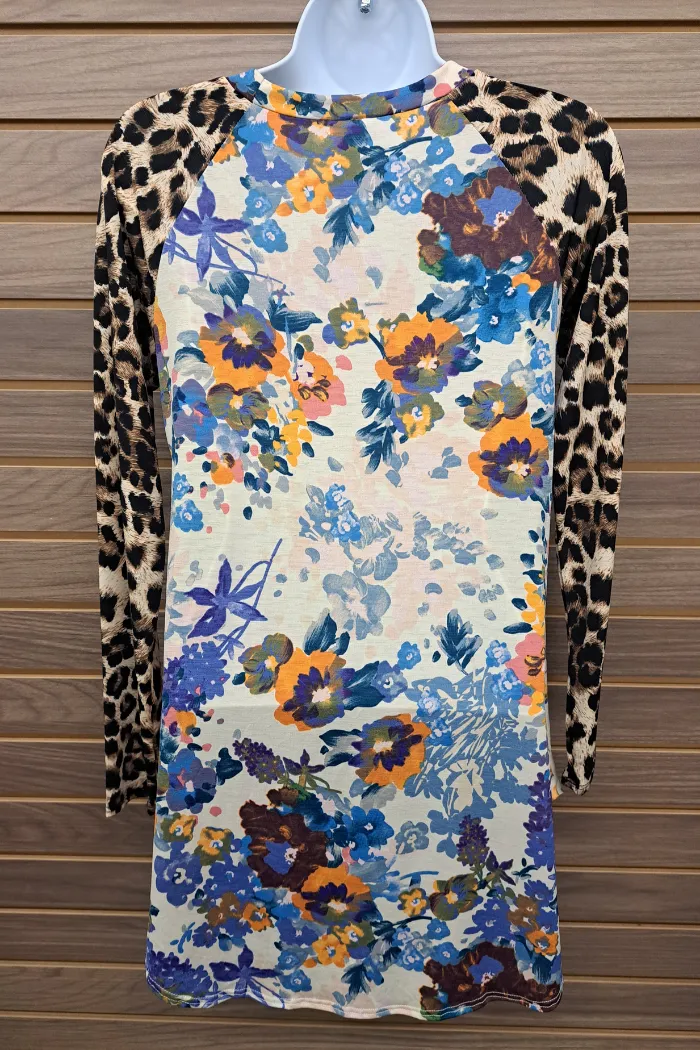 Floral leopard long sleeve