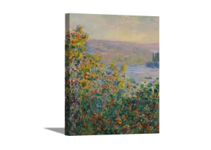 Flower Beds at Vetheuil | Claude Monet Masters Classic Art in Gallery Wrapped Canvas | Various Sizes