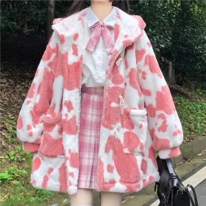 Fluffy Warm Cow Coat SD01608
