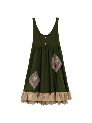 Forest Tale French Style Layered Strap Dress