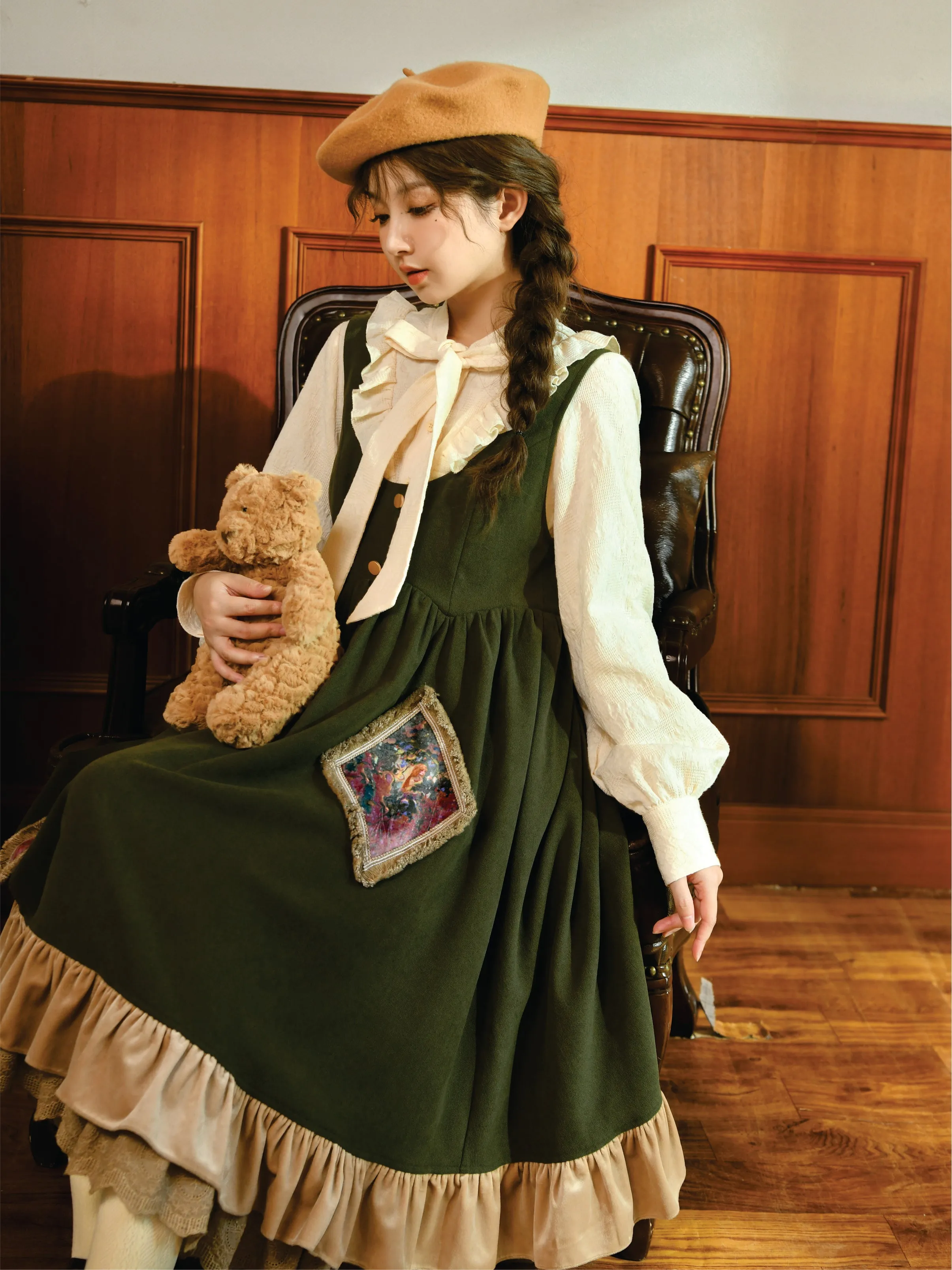Forest Tale French Style Layered Strap Dress