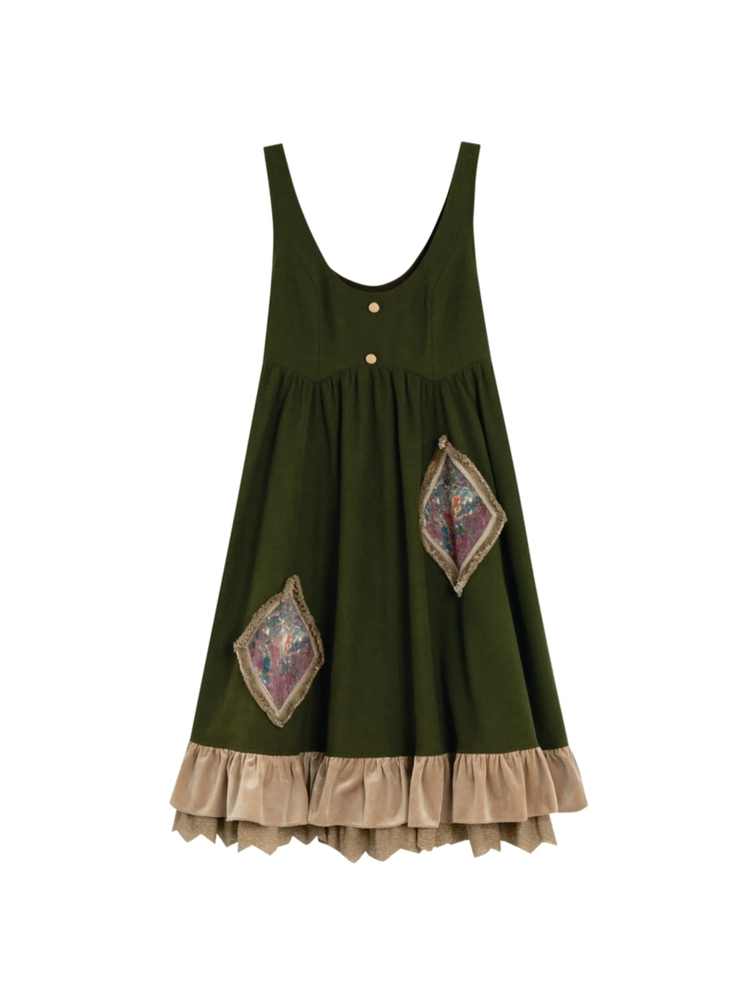 Forest Tale French Style Layered Strap Dress