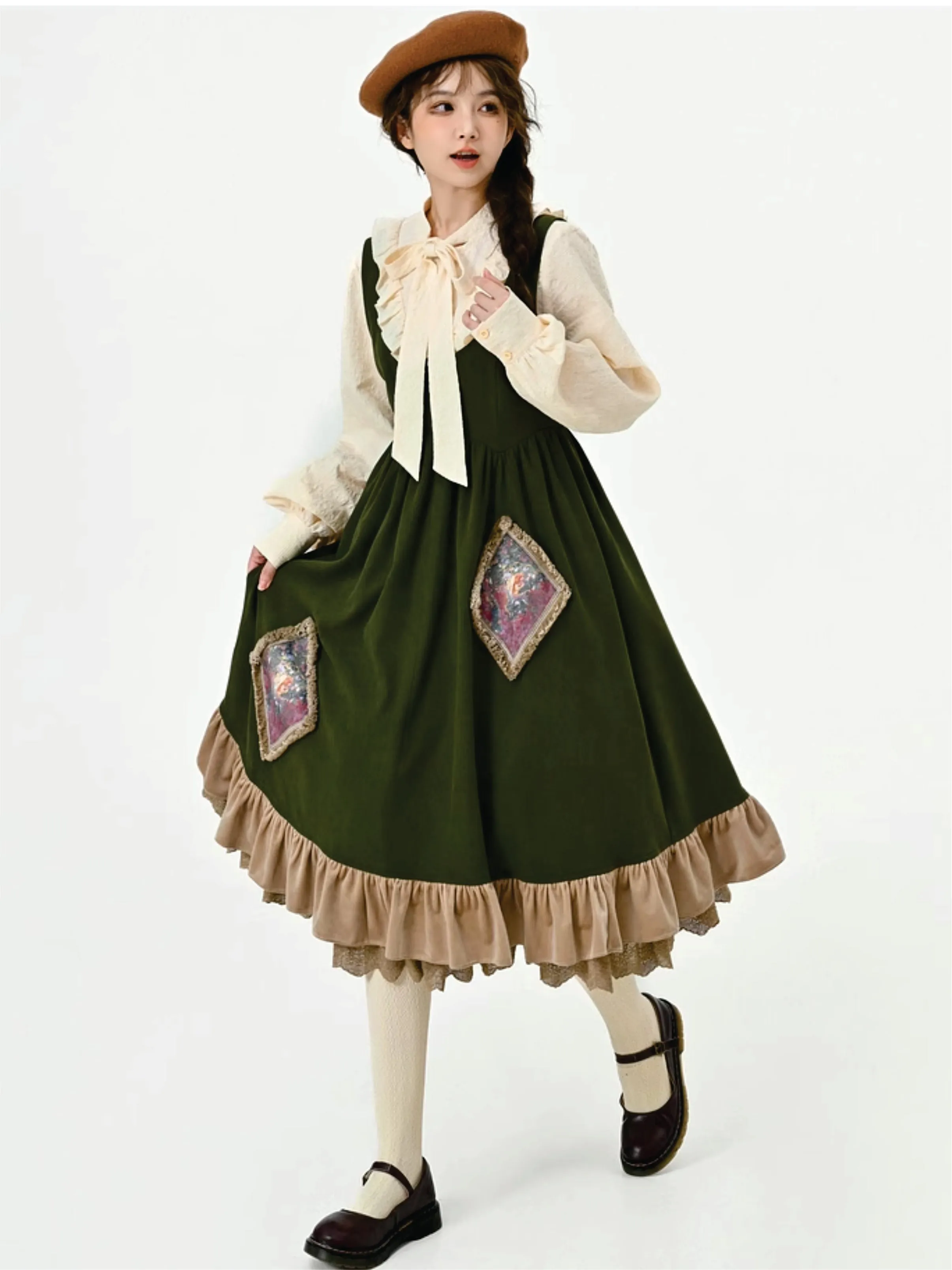Forest Tale French Style Layered Strap Dress