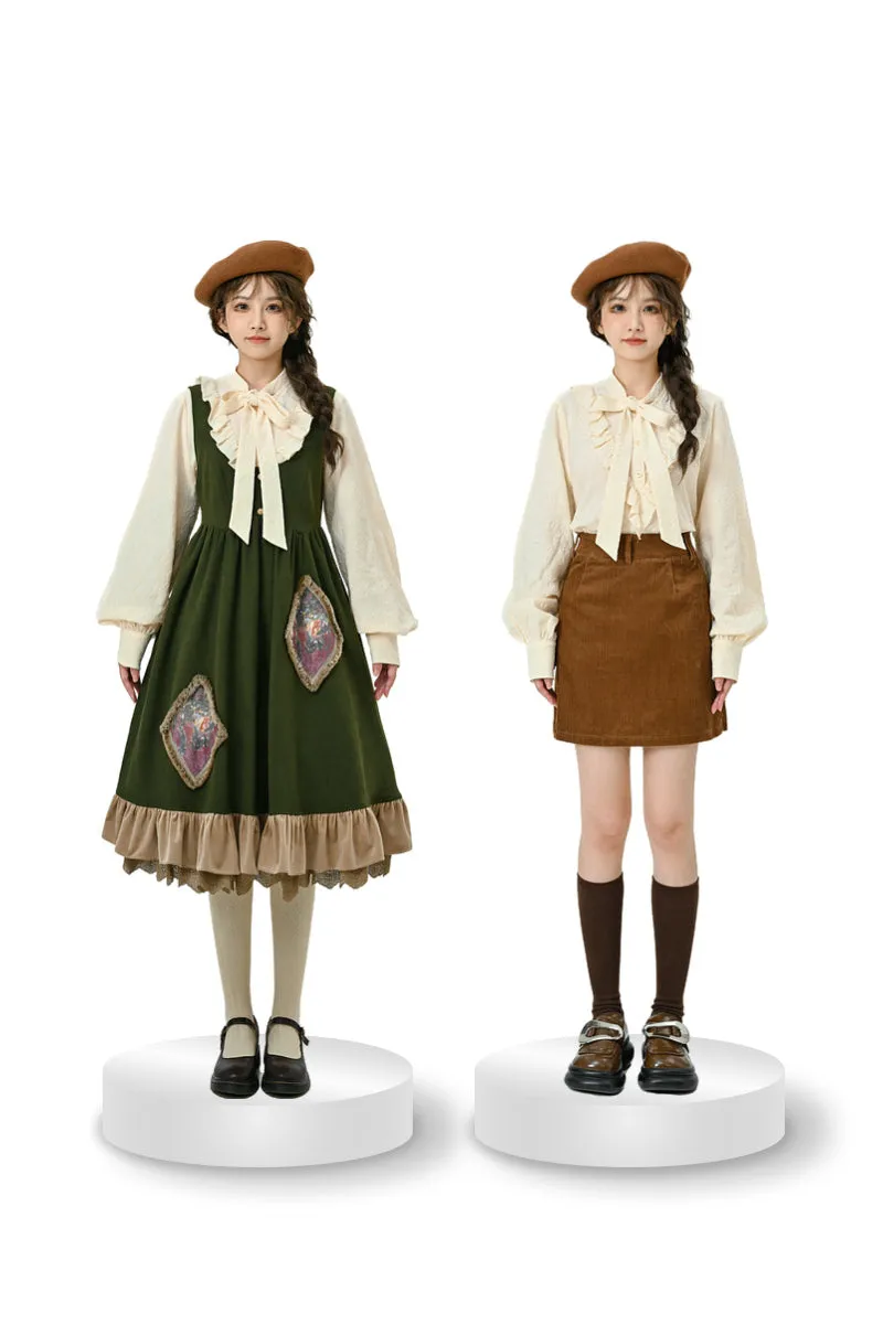 Forest Tale French Style Layered Strap Dress