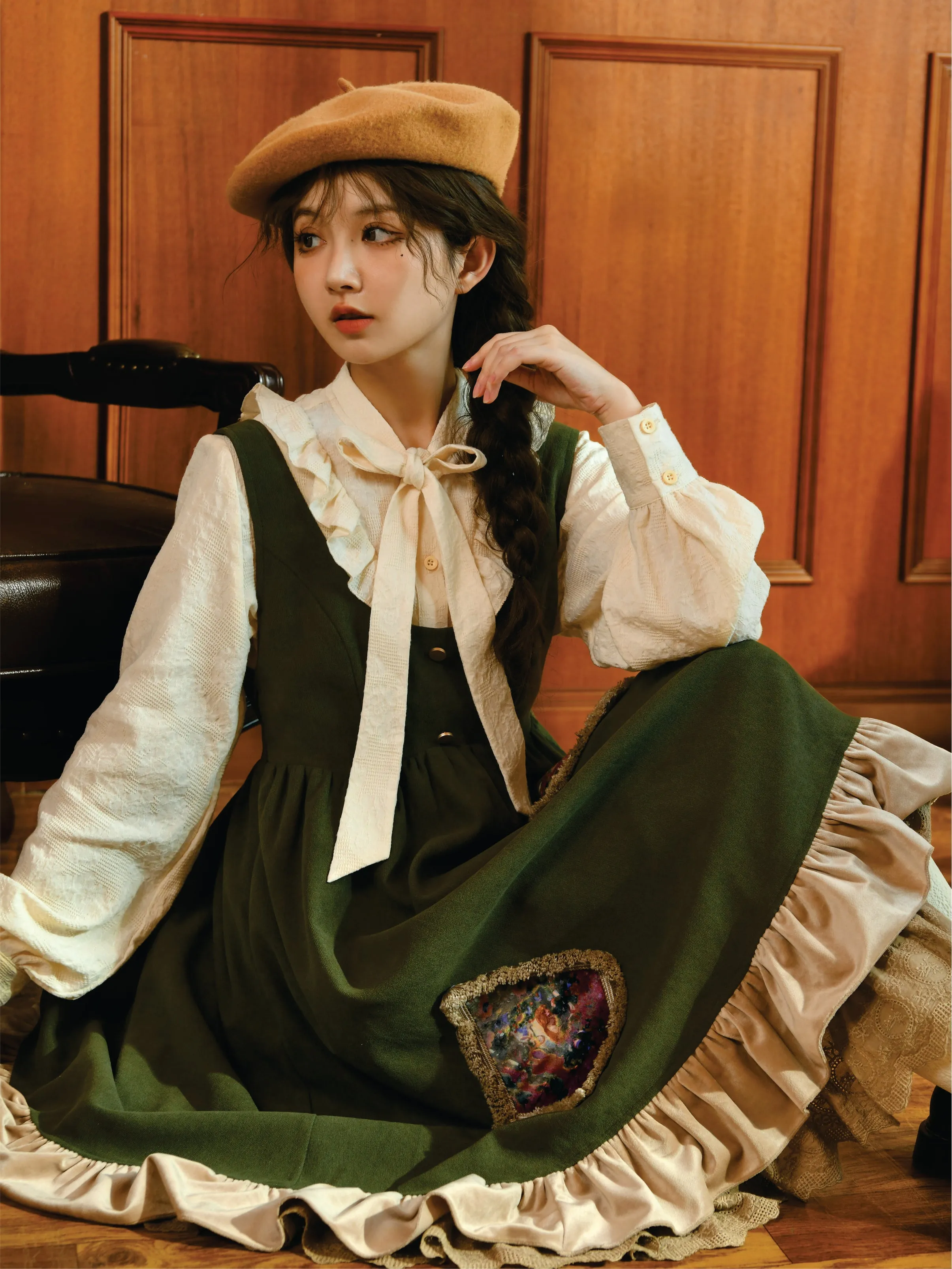 Forest Tale French Style Layered Strap Dress