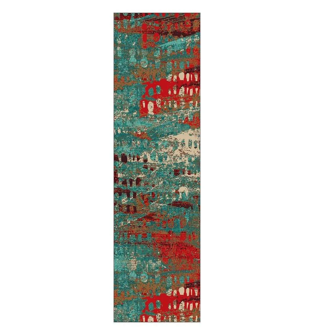 Forward Shift Red & Turquoise Rugs