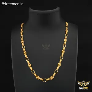 Freemen Fascination Leaf Pipe design Gold Plated Chain - FMGC20