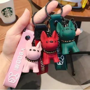 French Bulldog Leather Keychain: Stylish Accessory for Men and Women