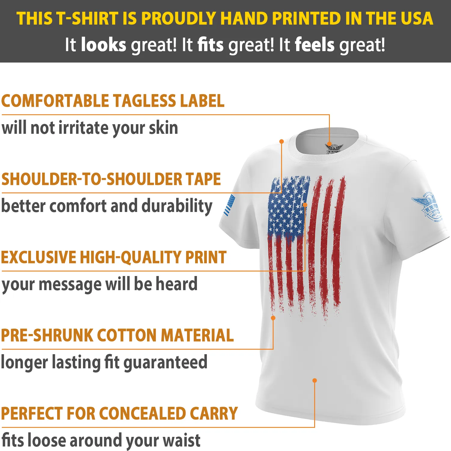 Fresh Paint American Flag Short Sleeve Shirt