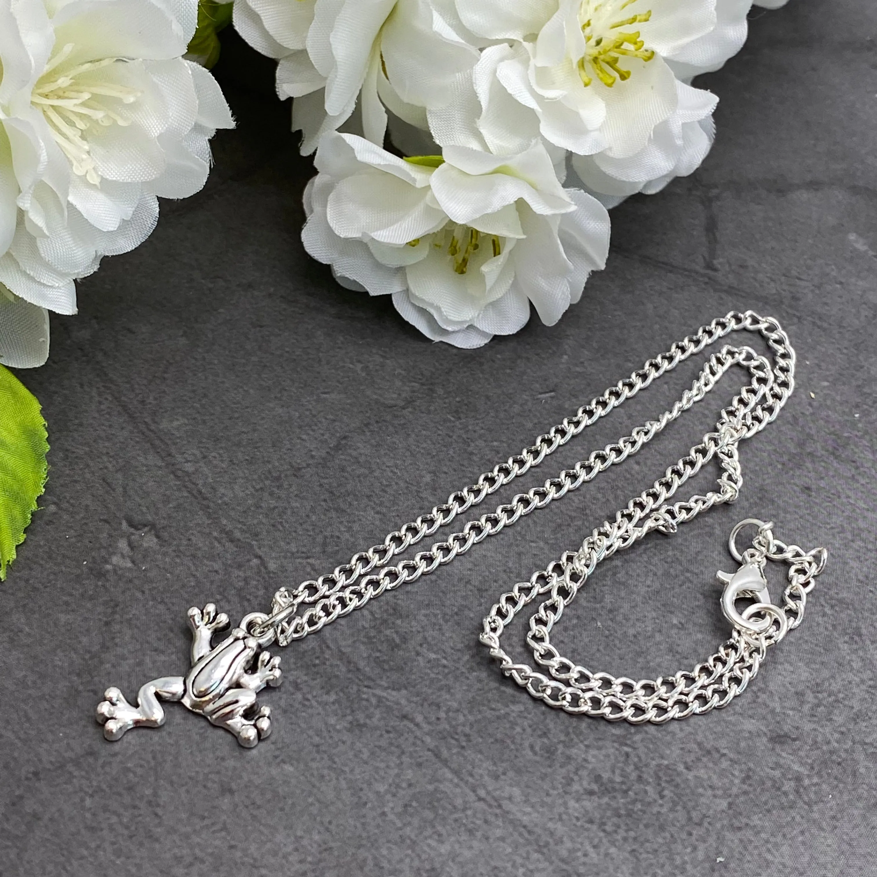 Frog Charm Silver Plated Pendant Necklace