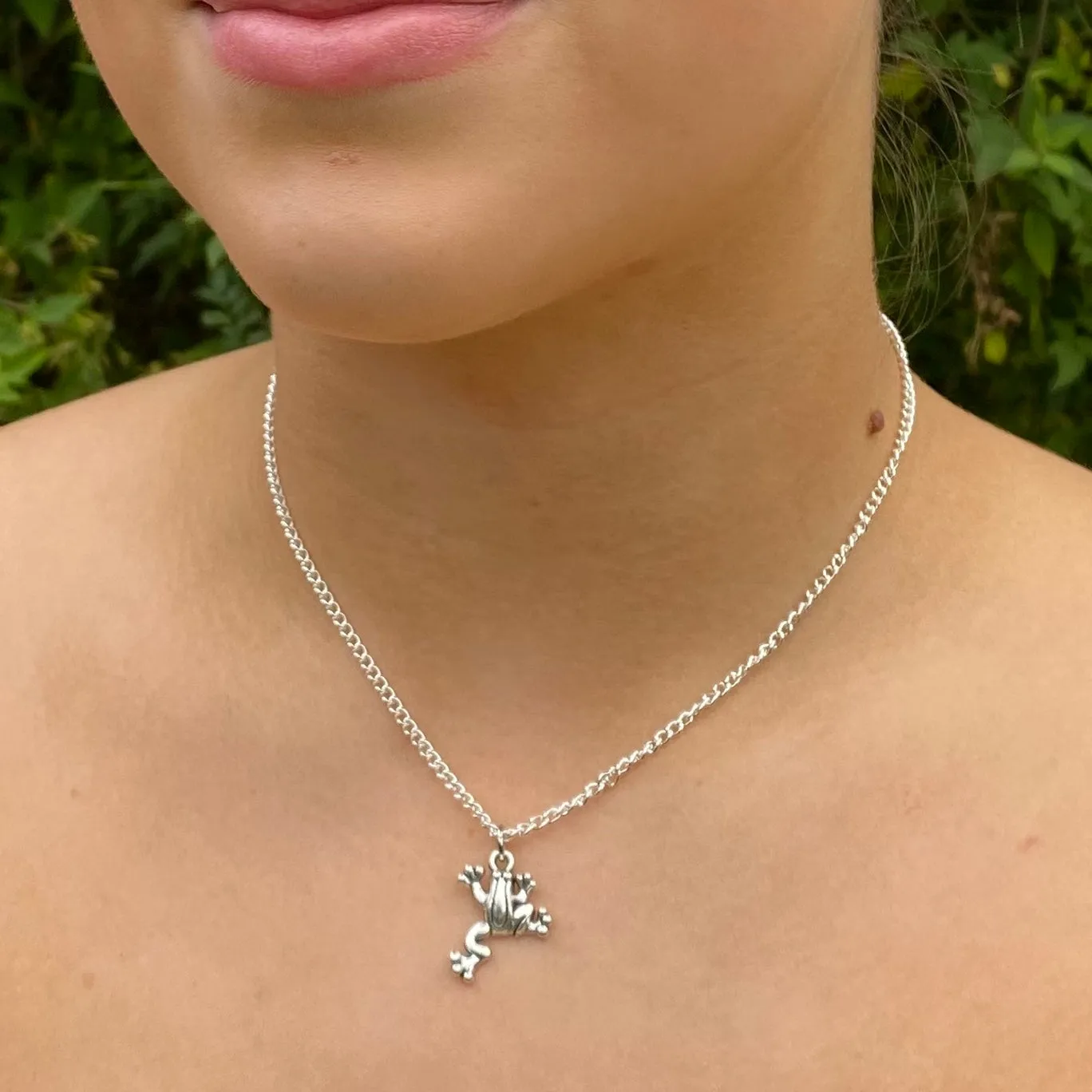 Frog Charm Silver Plated Pendant Necklace