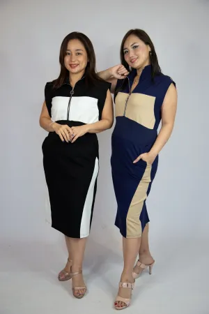 Front Zip Turtle Neck Dress