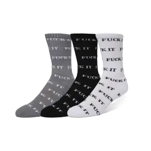 Fuck It 3-Pack Crew Sock