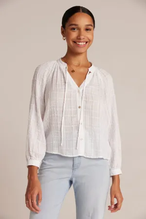 Full Sleeve Raglan Button Down - White