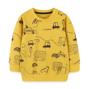 Full Sleeve Vehicle Printed Boys Sweatshirt