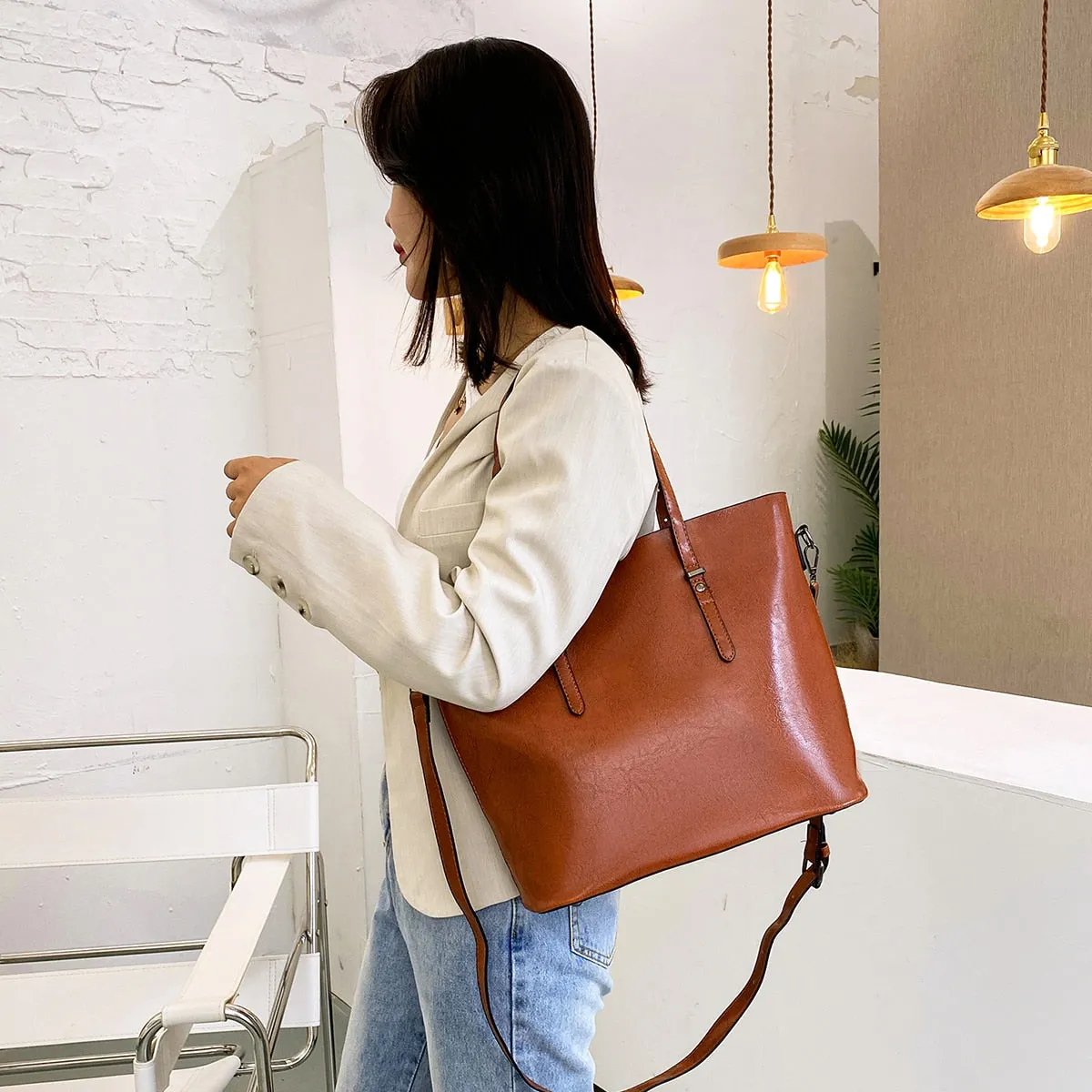 Funki Buys | Bags | Handbags | Women's Soft Leather Tote Bag