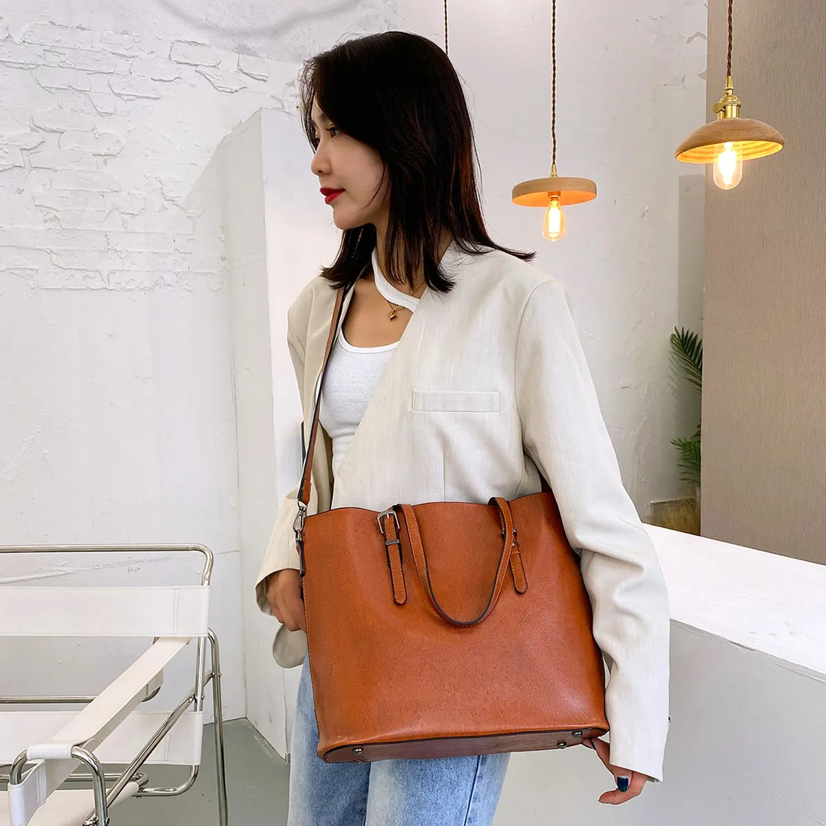 Funki Buys | Bags | Handbags | Women's Soft Leather Tote Bag