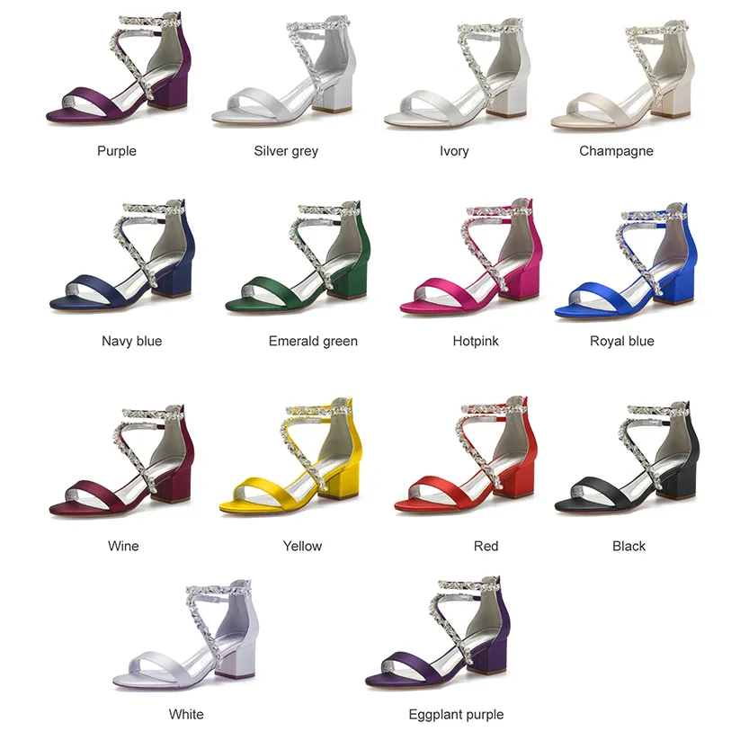 Funki Buys | Shoes | Women's Crystal Satin Low Prom Sandals