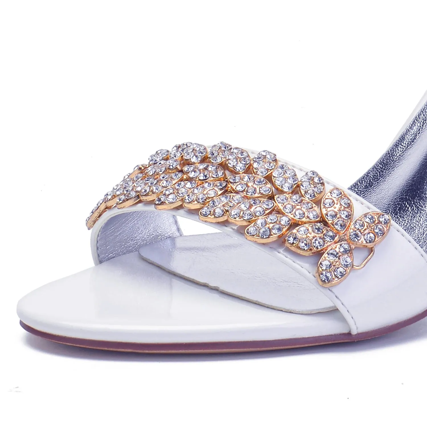 Funki Buys | Shoes | Women's Gold Crystal Trim Bridal Sandals