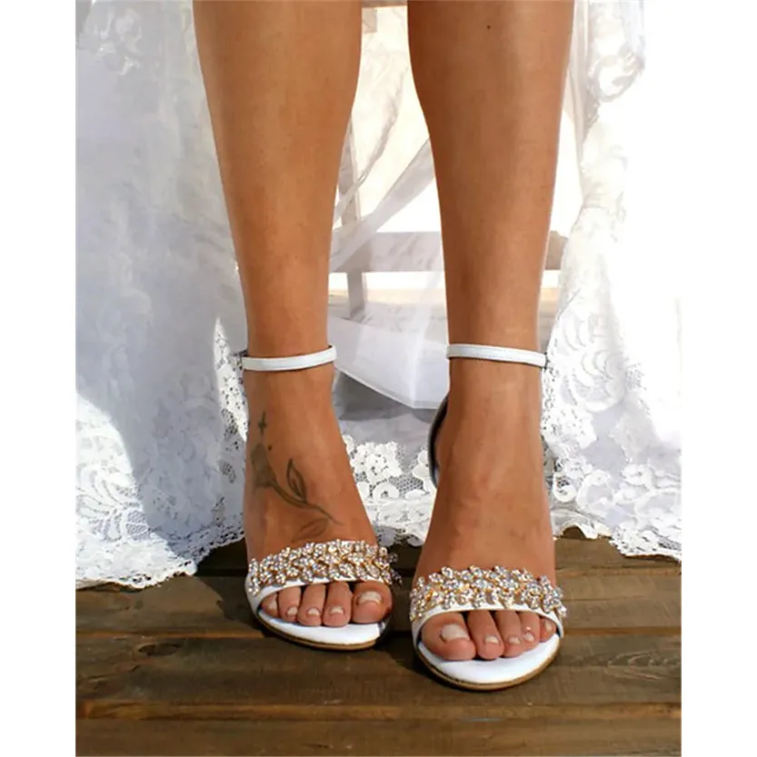 Funki Buys | Shoes | Women's Gold Crystal Trim Bridal Sandals