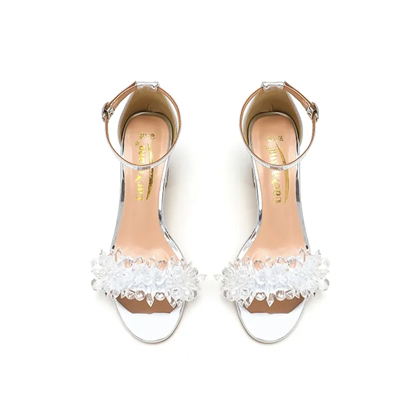 Funki Buys | Shoes | Women's Gold Silver Floral Bridal Sandals