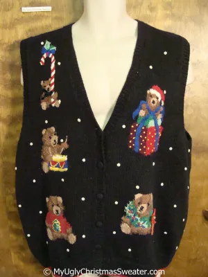 Funny Cute Bears Cheap Christmas Sweater Vest