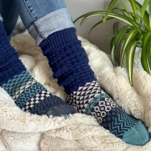 Fusion Slouch Socks - Cerulean