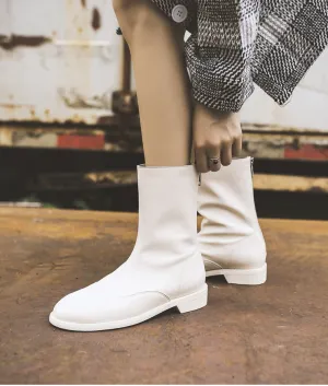 FXSO CHELSEA ANKLE BOOTS WITH ZIP FRONT DETAIL 68665 WHITE RED BLACK