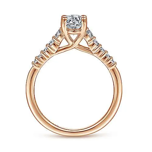 Gabriel "Reed" 14K Rose Gold Oval Diamond Engagement Ring