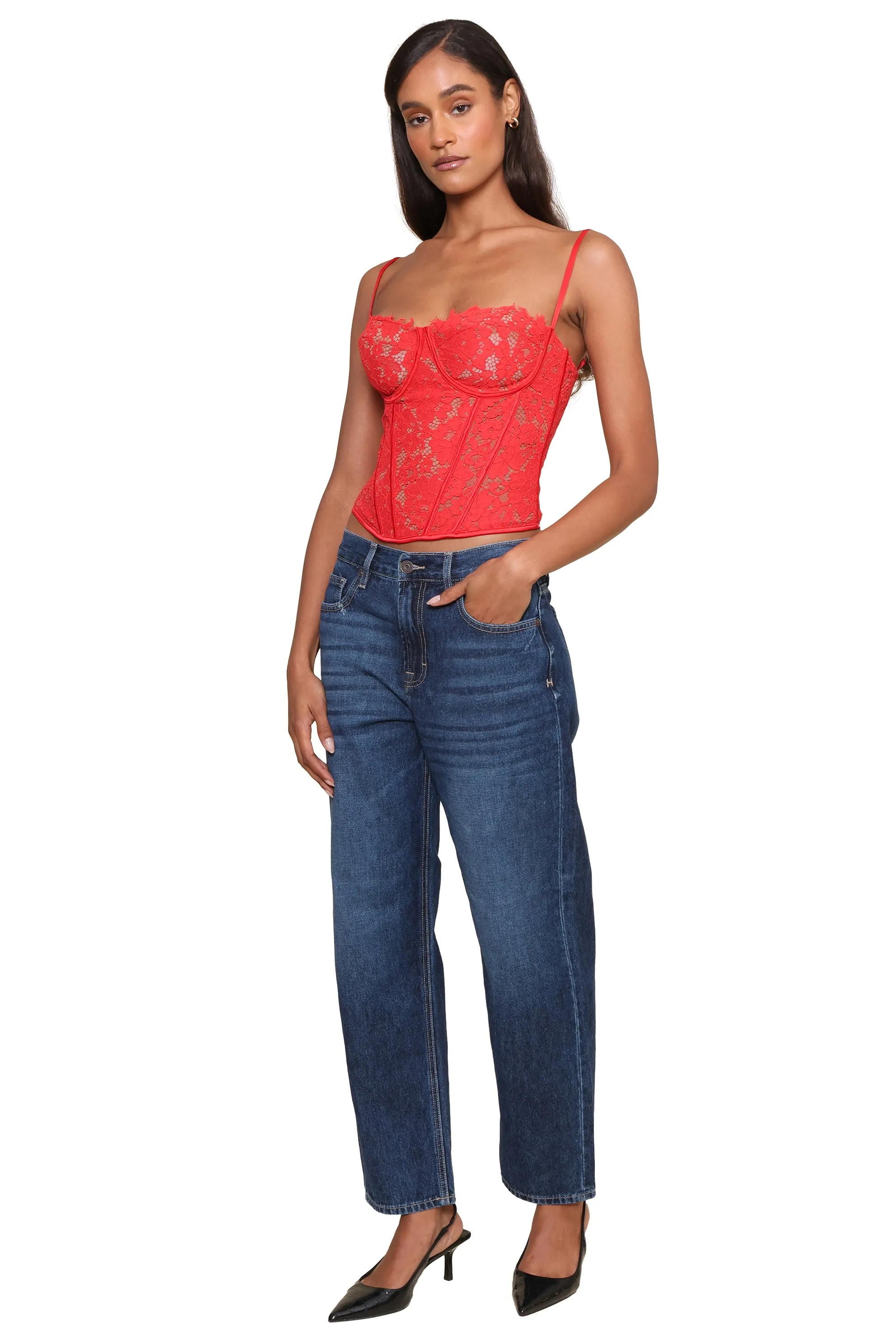 Gabriela Mesh Bustier Top
