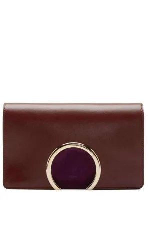 Gabrielle Burgundy Leather Clutch