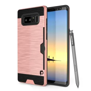 Galaxy Note 8 Dual-Layer Ultra Screen Protector Case W/ Card Slot [Rose]