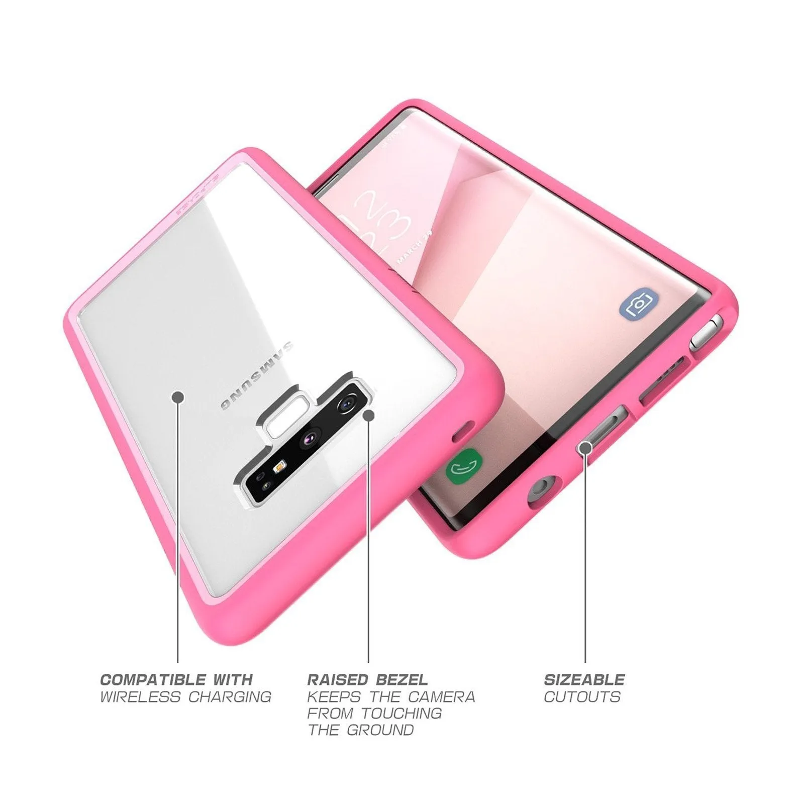 Galaxy Note9 Unicorn Beetle Style Slim Clear Case-Pink