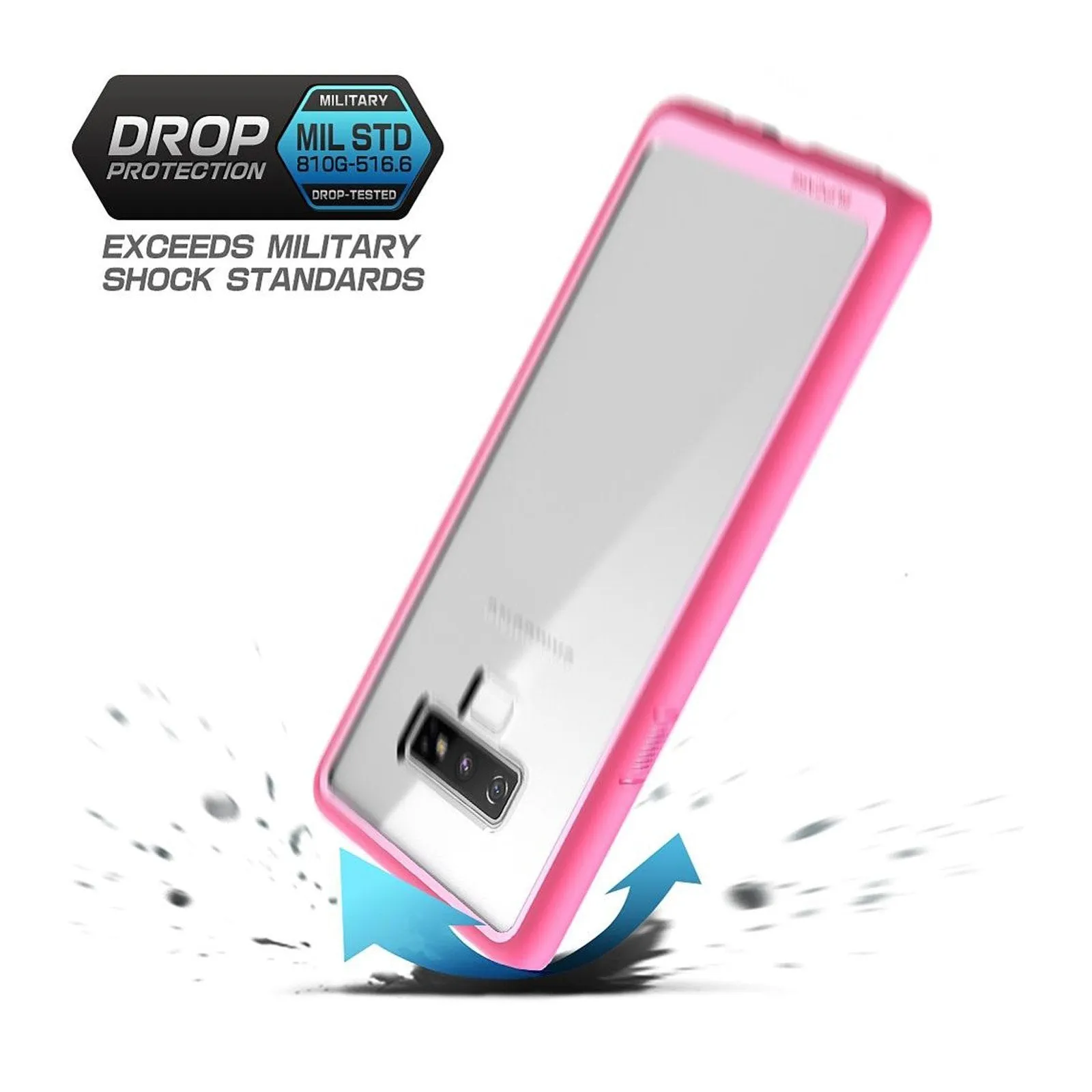 Galaxy Note9 Unicorn Beetle Style Slim Clear Case-Pink