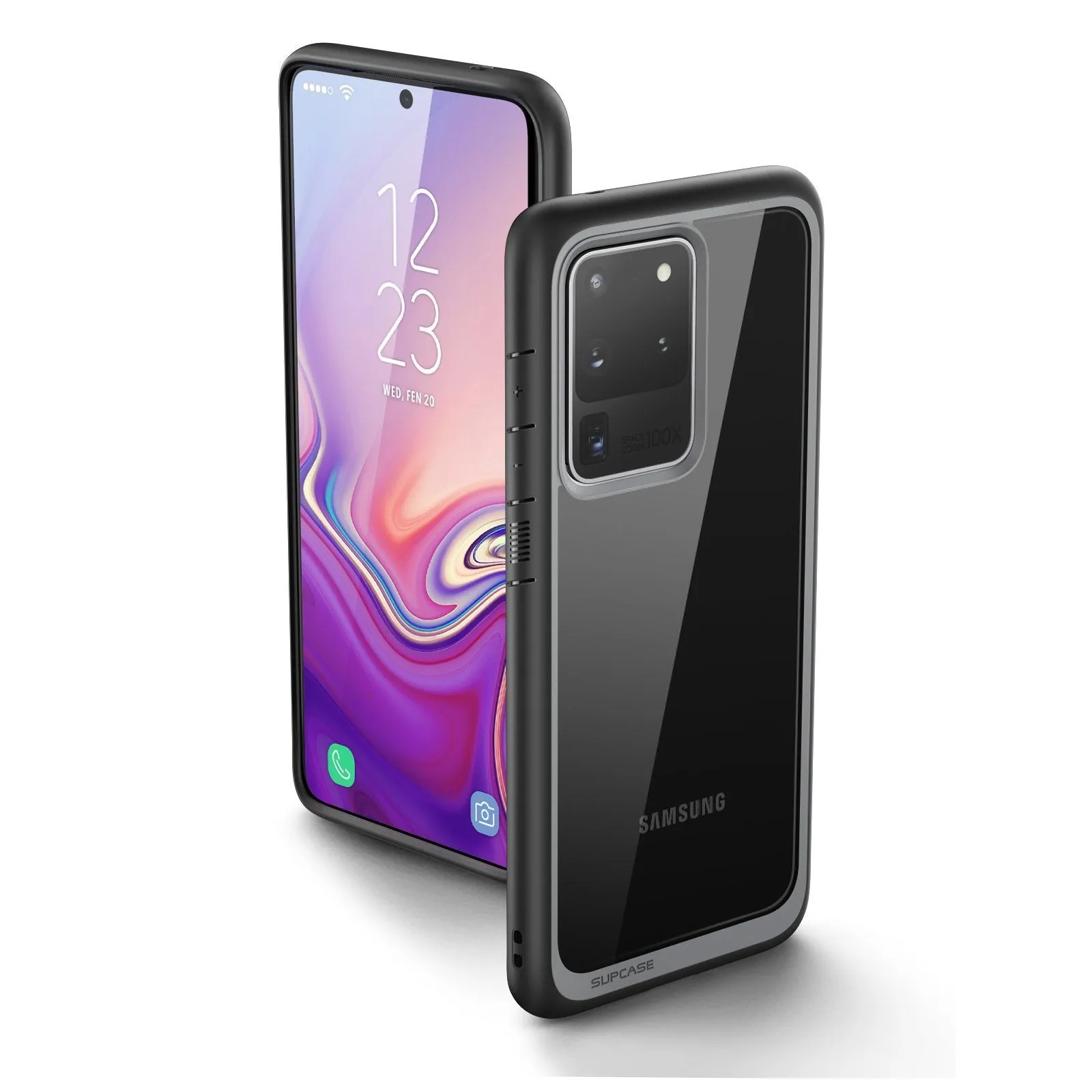 Galaxy S20 Ultra Unicorn Beetle Style Slim Clear Case-Black