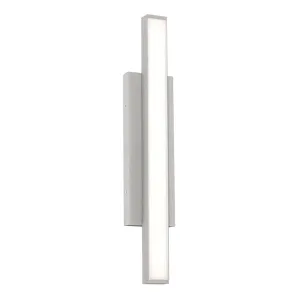 Gale 24 in. LED Outdoor Wall Sconce 1000 lumens 3000K Emergency Battery Included Gray Finish